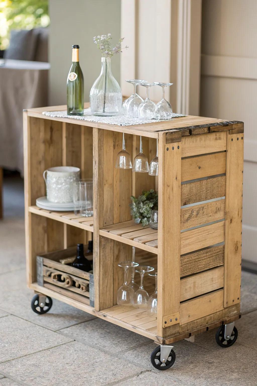 Elevate your home with a chic bar cart – where craftsmanship meets elegance.