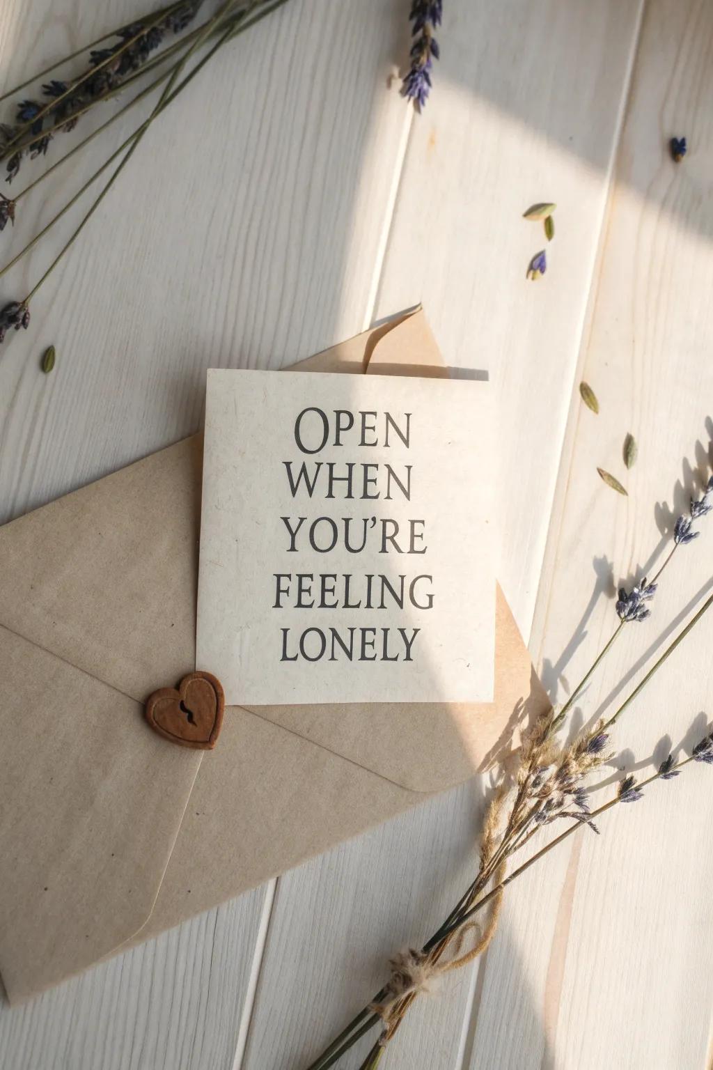 A heartfelt reminder that love and support are just a letter away.