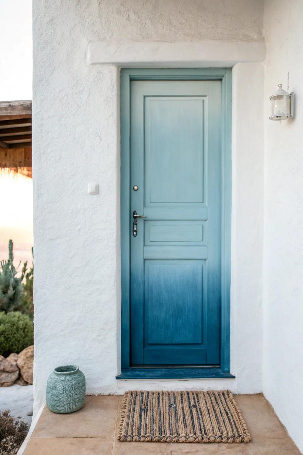 Transform your entrance with a serene ombre effect that blends minimalist charm with boho elegance.