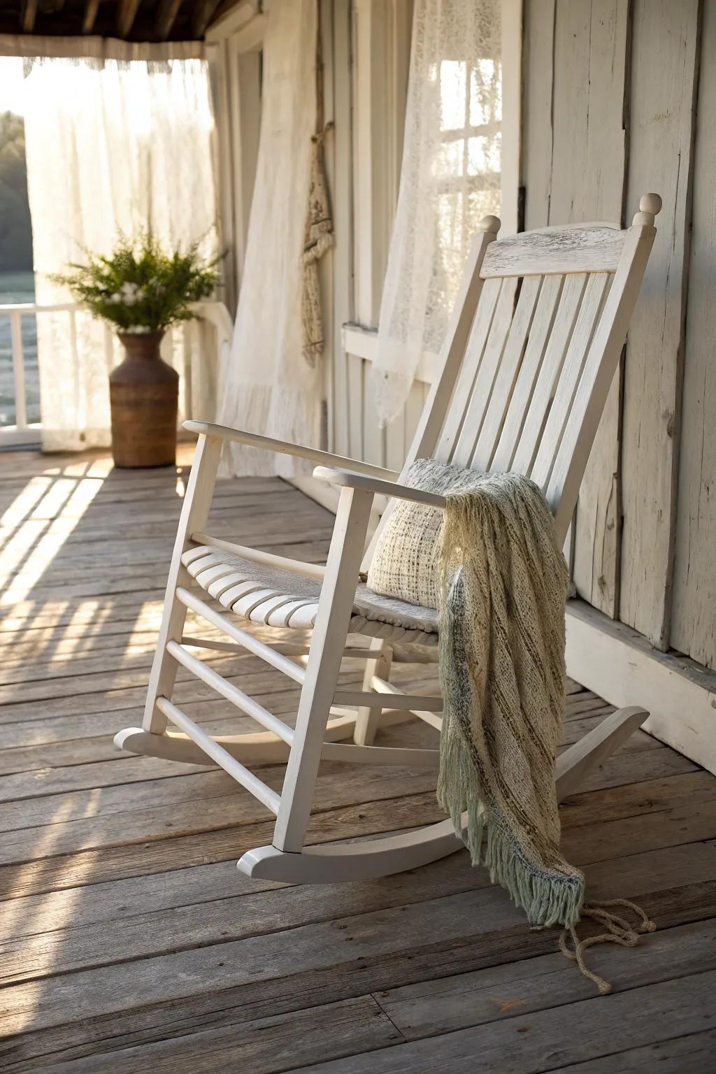 Embrace rustic charm with a timeless whitewashed porch look.