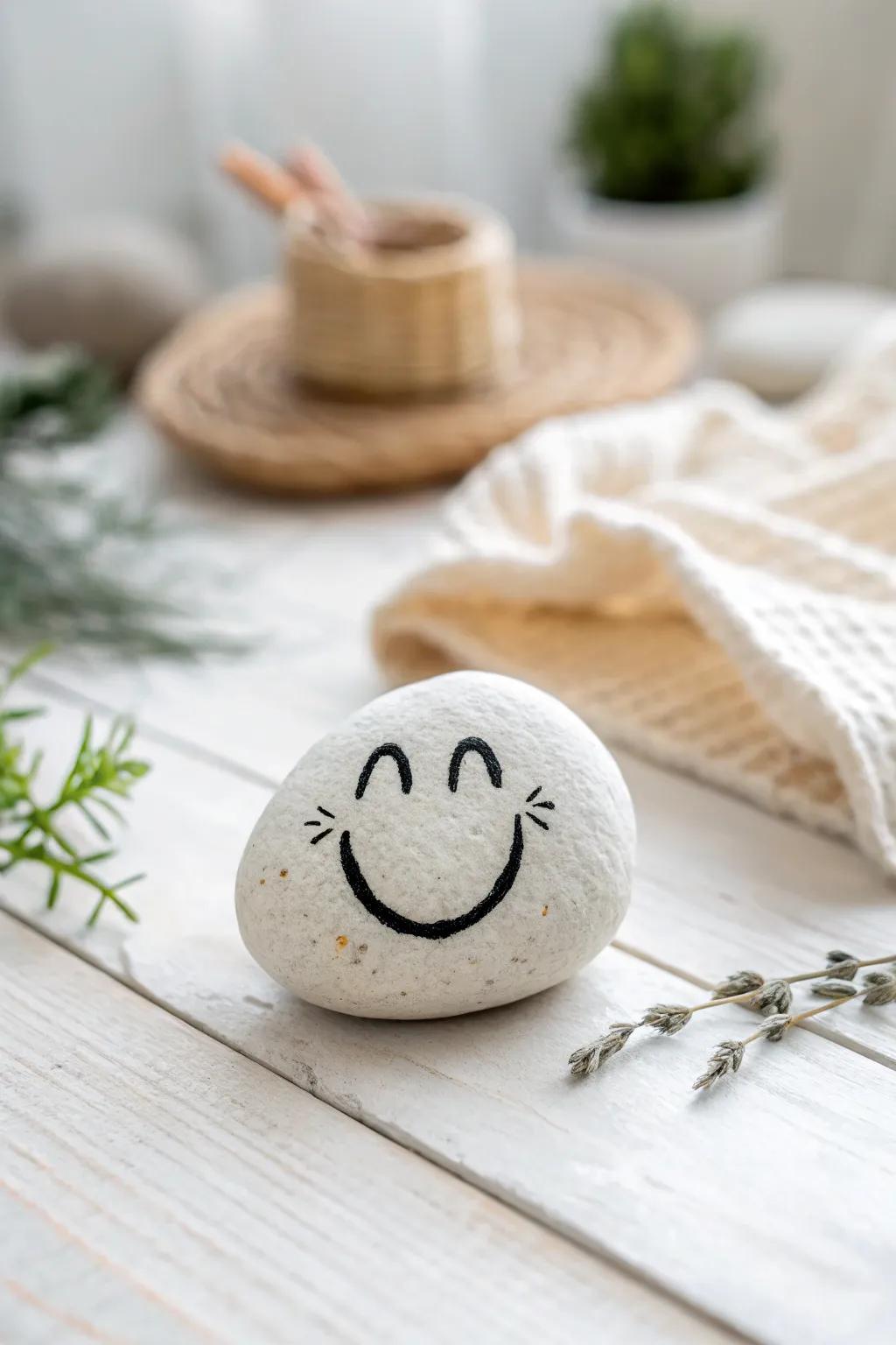 Bring a smile to the classroom with this charming emoji rock!