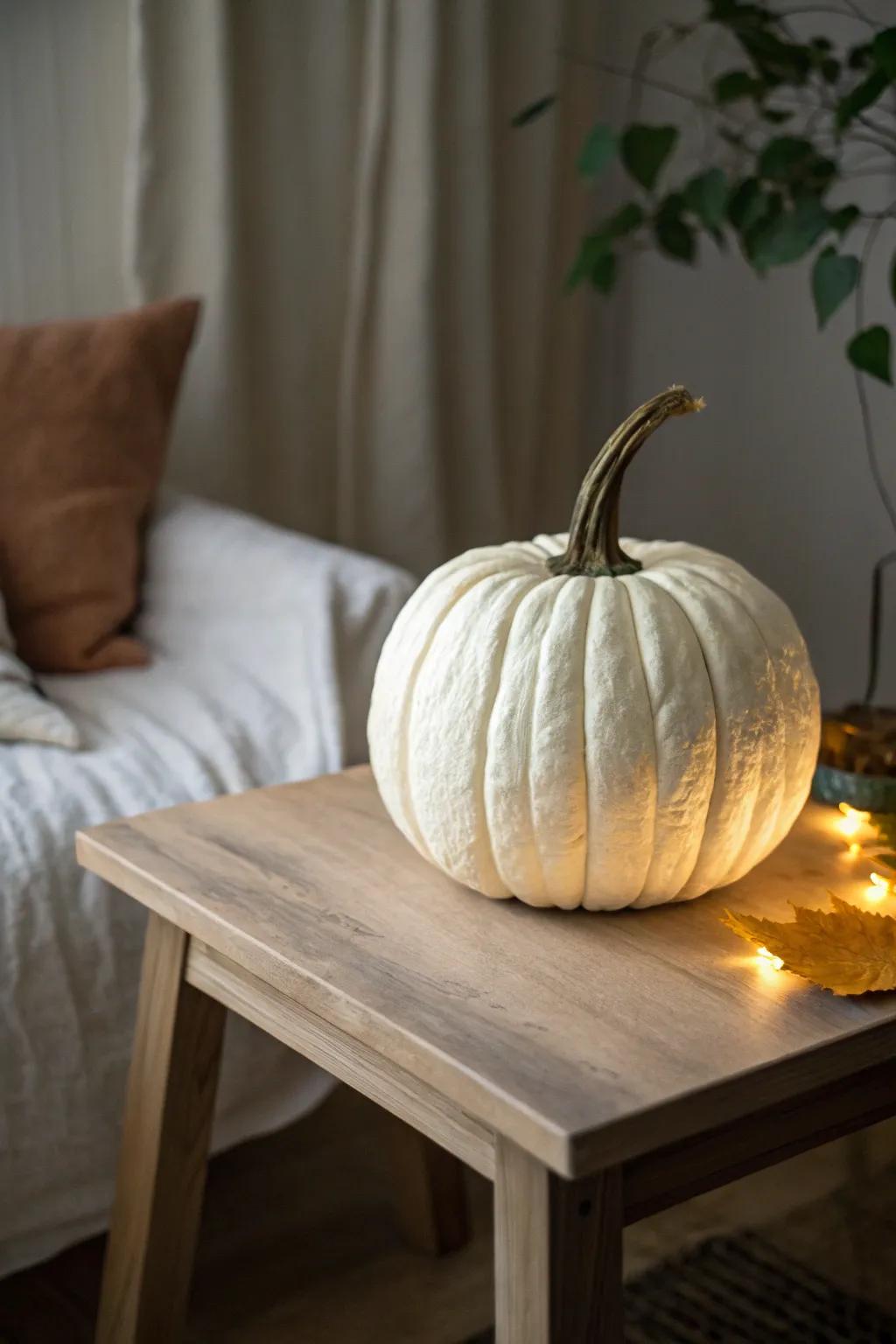 Illuminate your Halloween nights with a handcrafted glow-in-the-dark paper mache pumpkin, where simplicity meets magical charm.