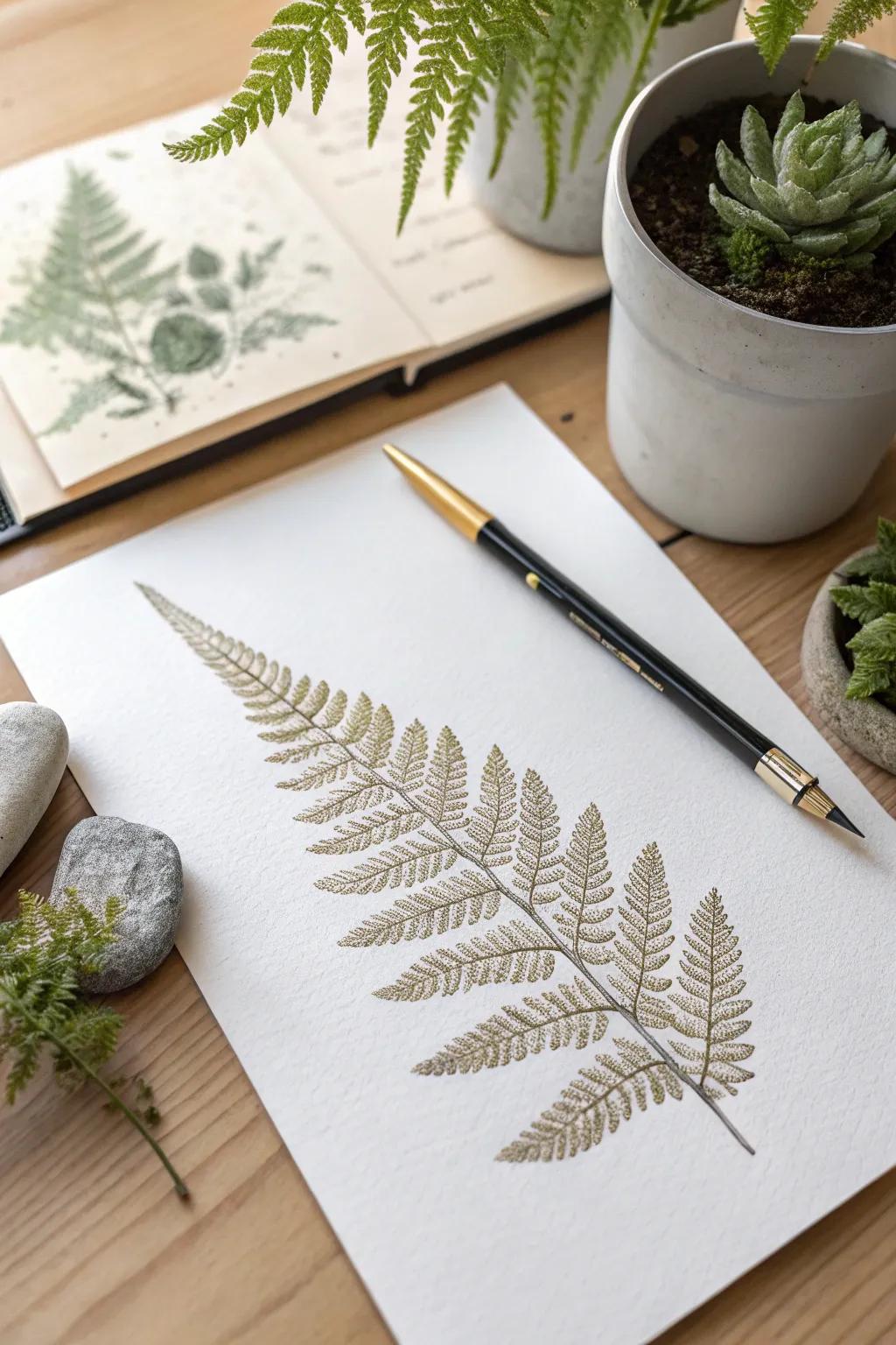 Discover the serene elegance in every leaf and line. 🌿✨ #BotanicalArt #InkDrawings #ScandiBoho
