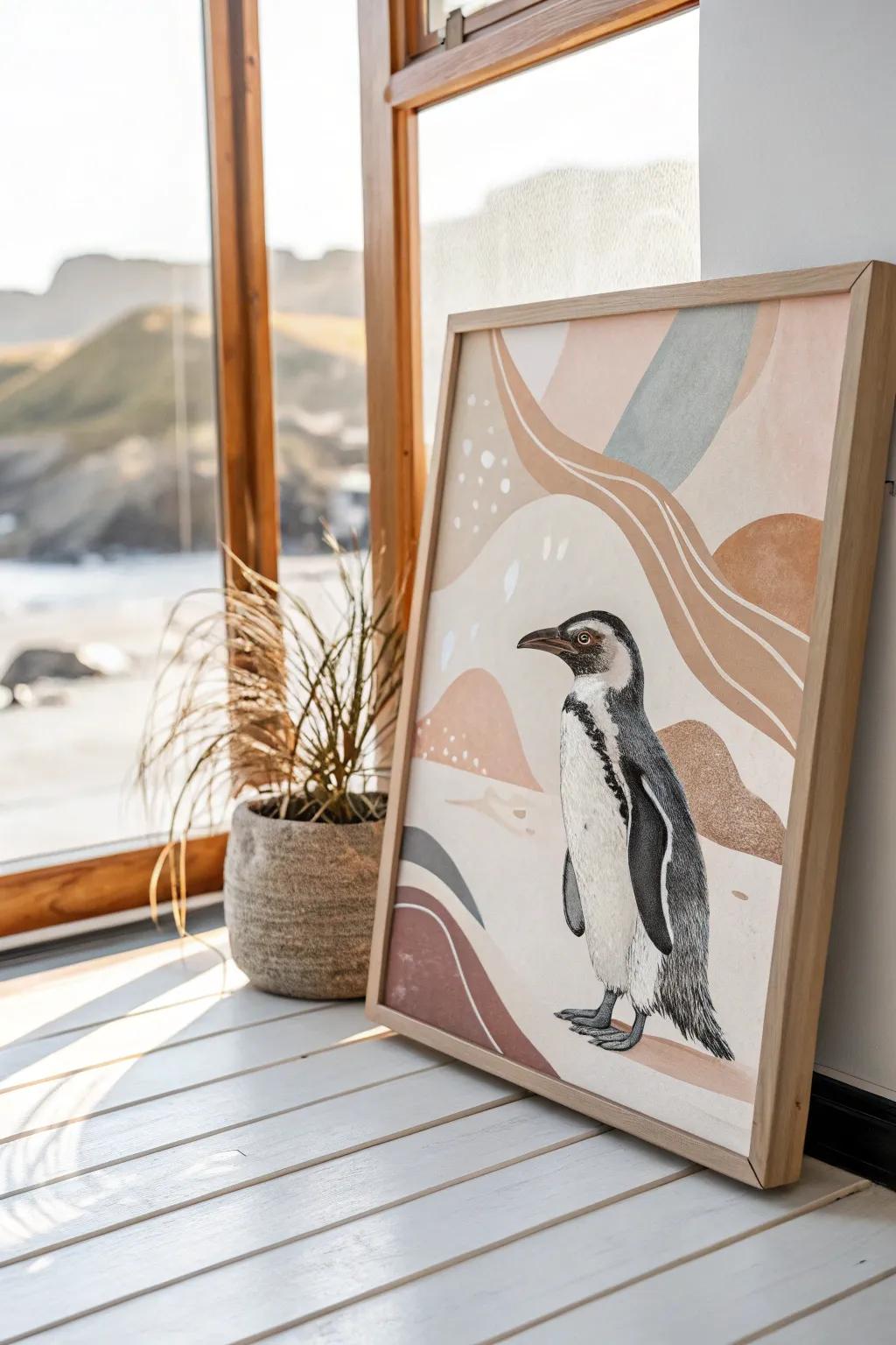 Discover the charm of minimalist penguins with a contemporary twist.