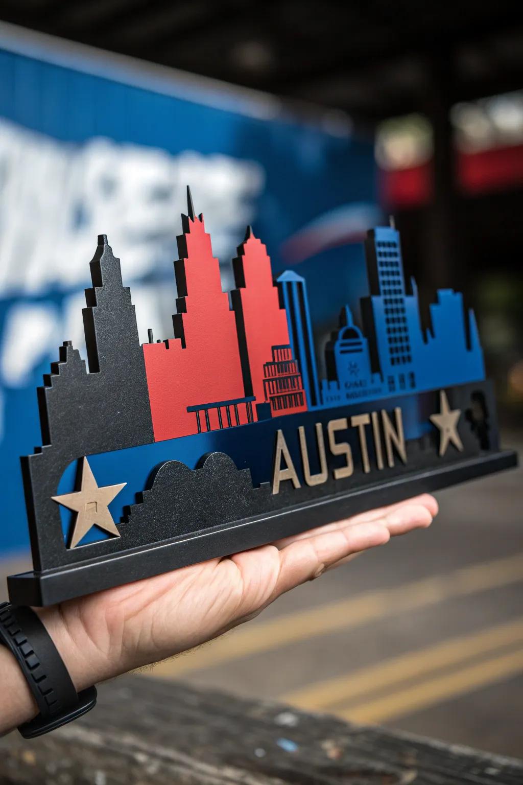 Capture your city's essence with a striking metal silhouette cityscape.