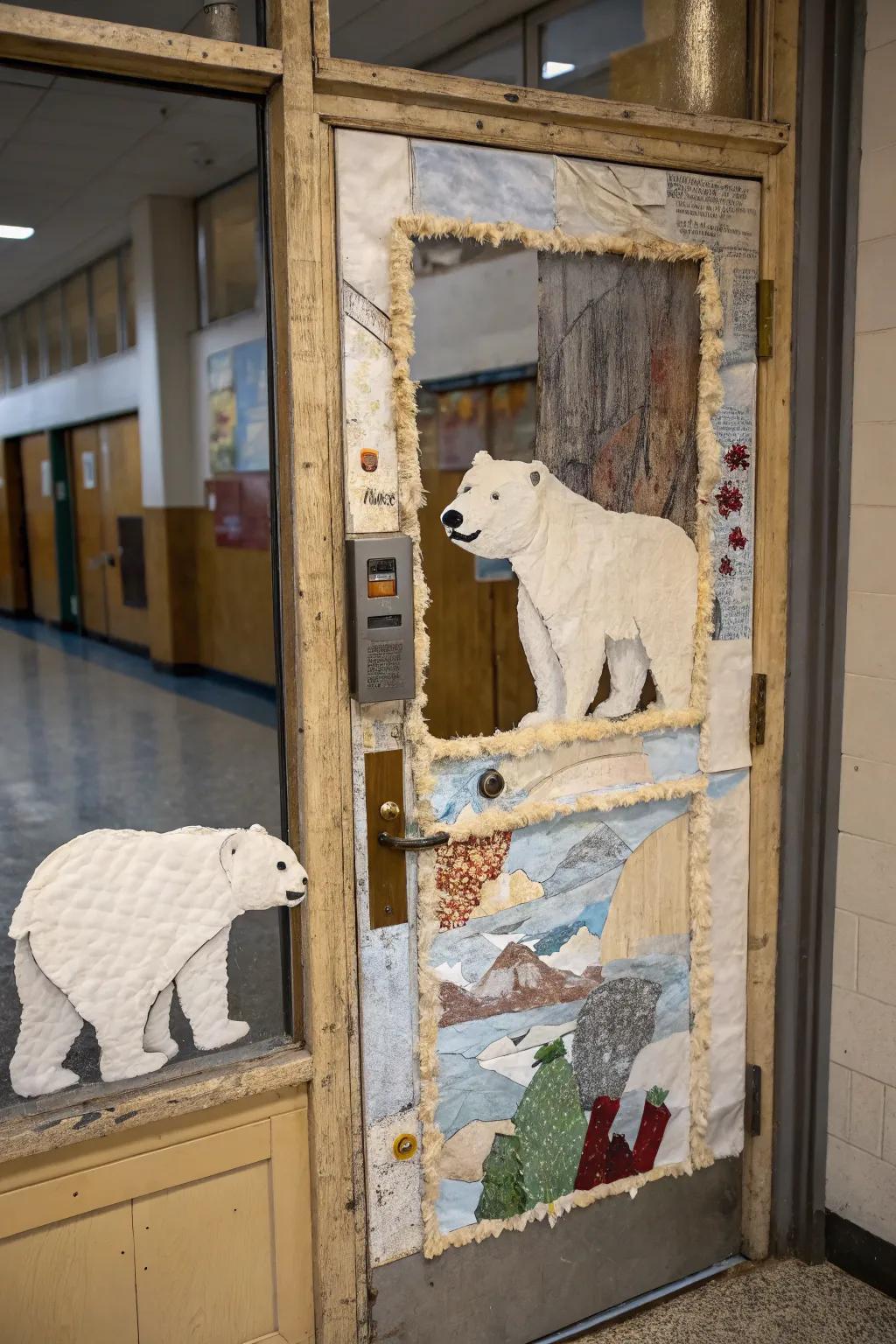 A creative and eco-friendly polar bear collage.