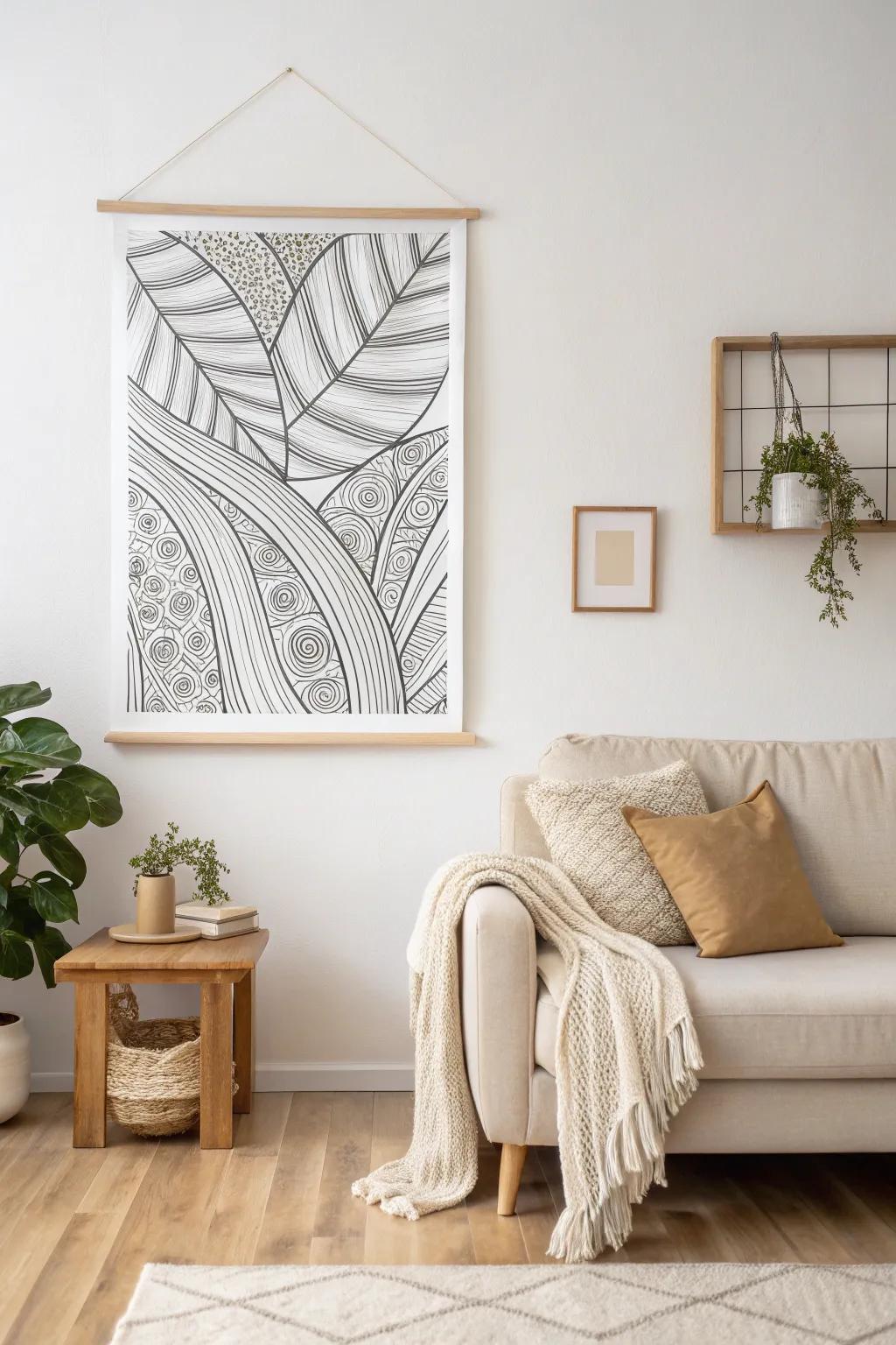 Discover the art of texture with prints that bring depth and serenity to your space.