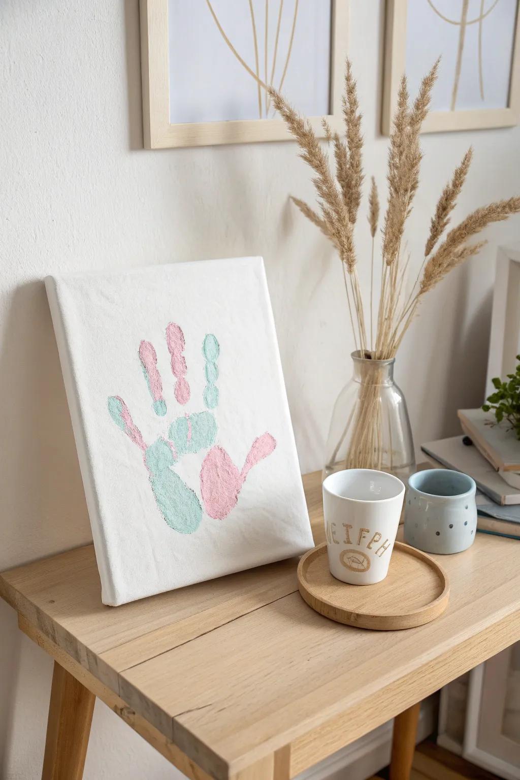 Capture precious memories with puffy paint handprints – a perfect blend of art and sentiment.