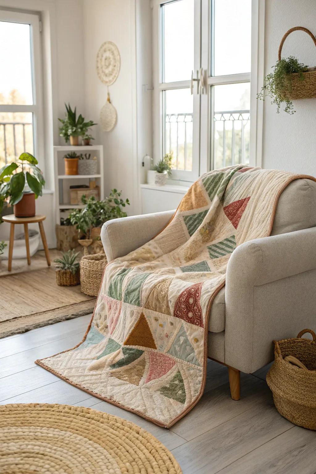 A quilt that weaves together family stories and cozy moments.