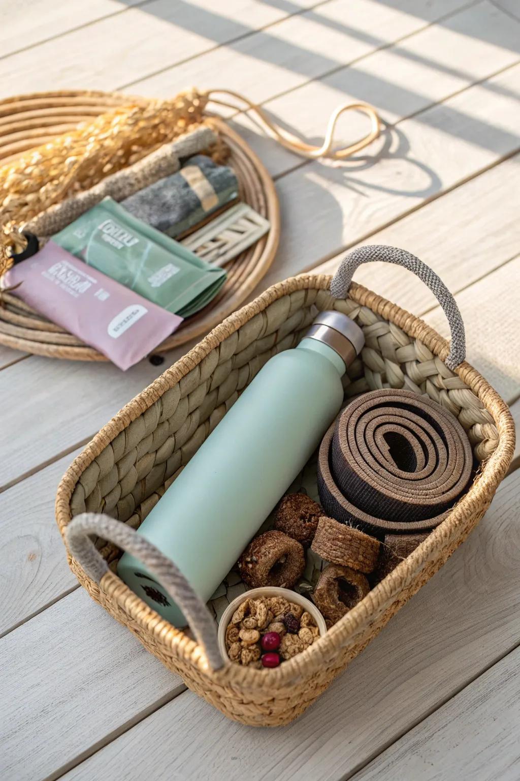 Embrace wellness with style: The perfect Fitness & Wellness Basket for a healthy lifestyle!