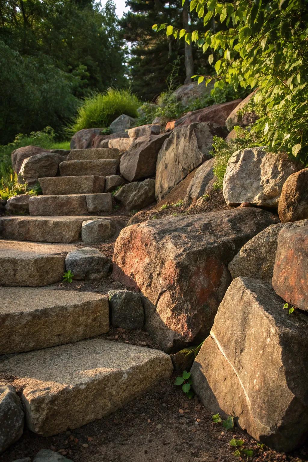Step into nature with bold boulders—where rugged beauty meets craftsmanship.