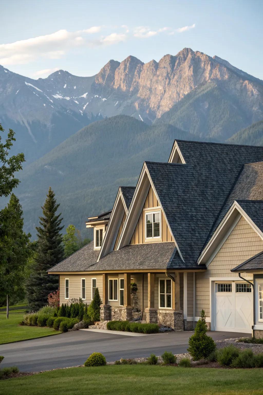 A cross gable roof brings a dynamic and dramatic look to your home.