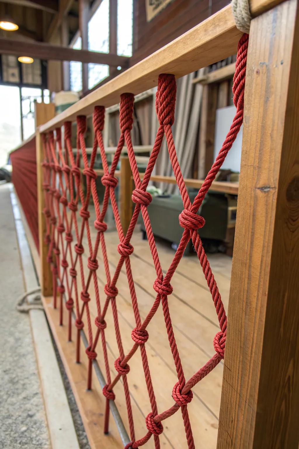 Secure your space with style: Discover the art of tensioned rope railings.