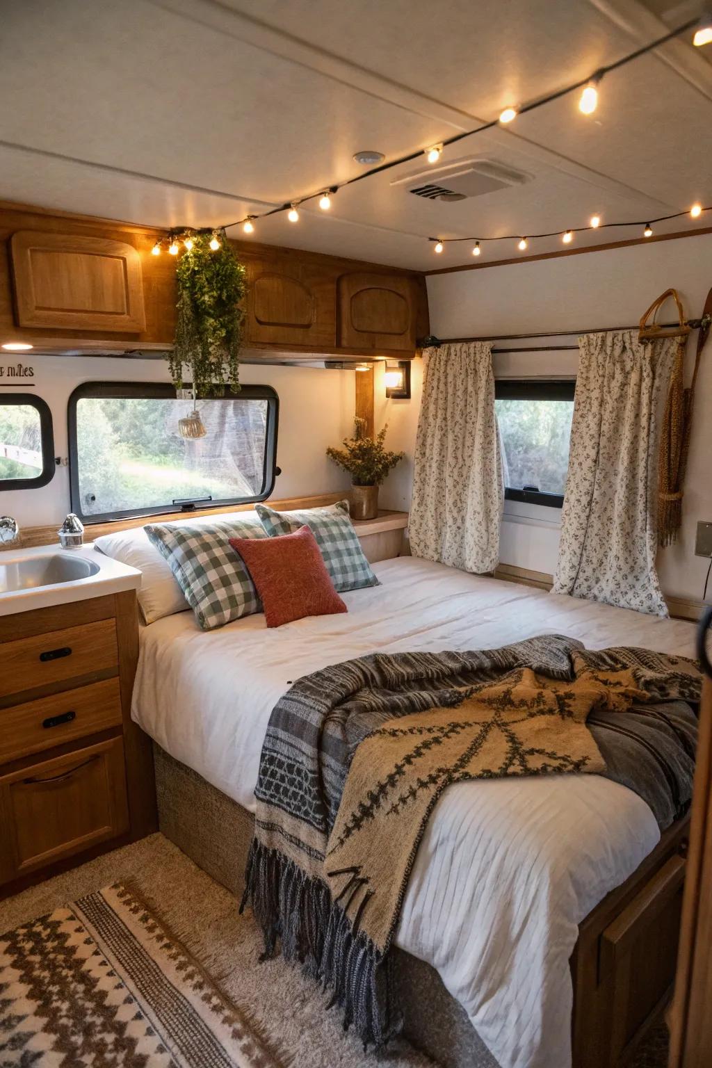 Personal touches make your RV bedroom feel like home.