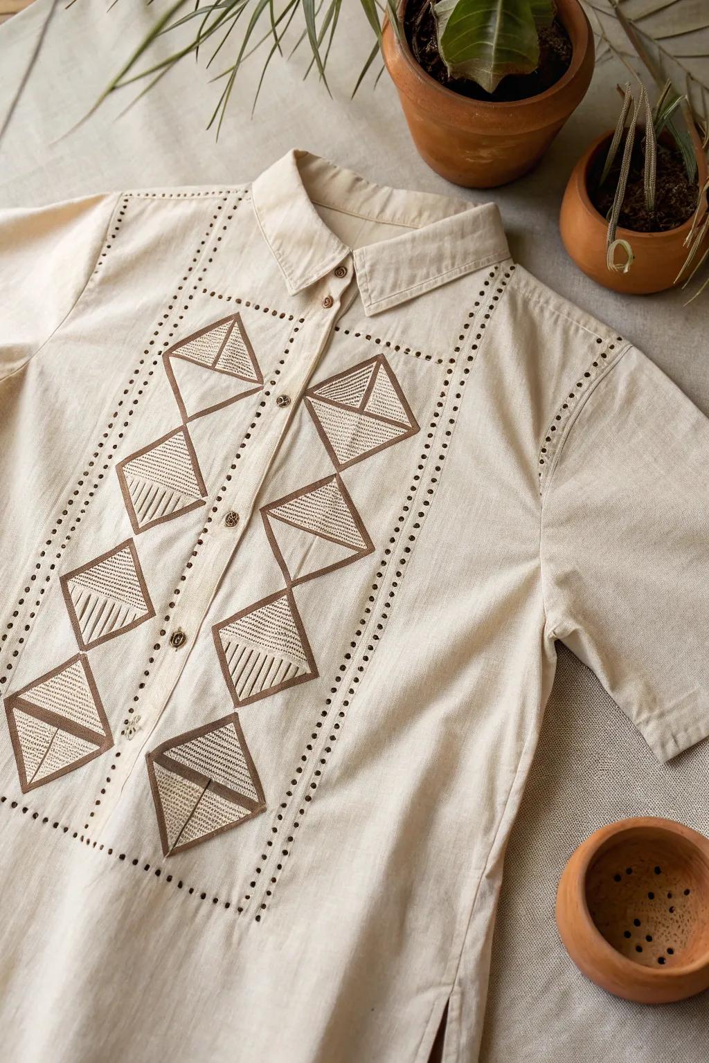 Elevate your style with geometric cutouts that beautifully balance craftsmanship and simplicity.