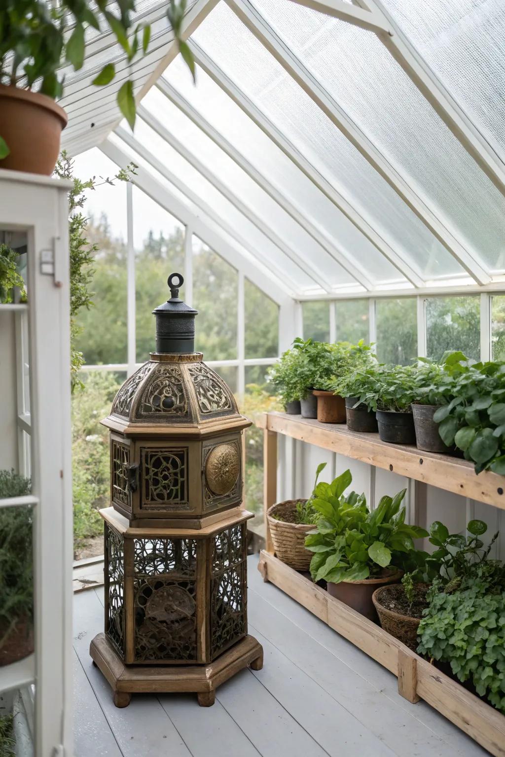 Breathe new life into your greenhouse with elegant climate control touches.