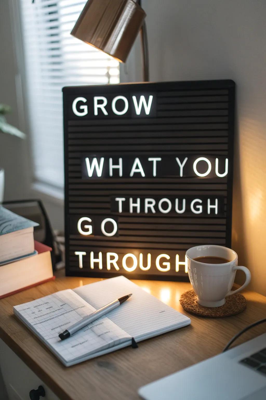 A motivational mantra for personal growth.