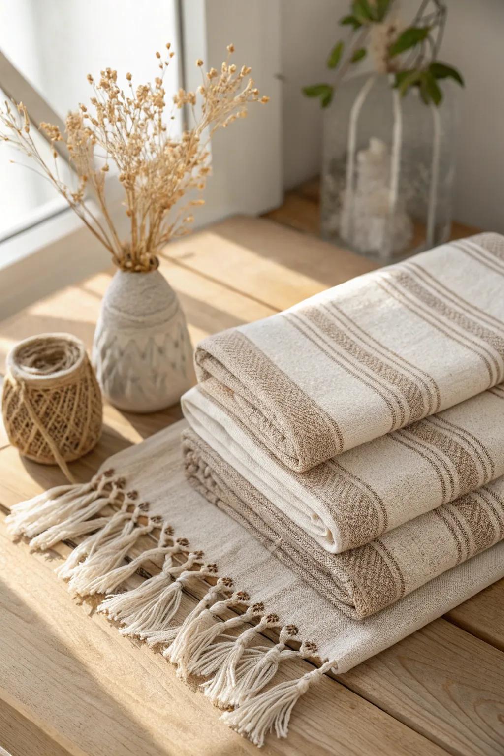 Elevate your gifting with the artisan touch of handwoven towels—where simplicity meets natural beauty.
