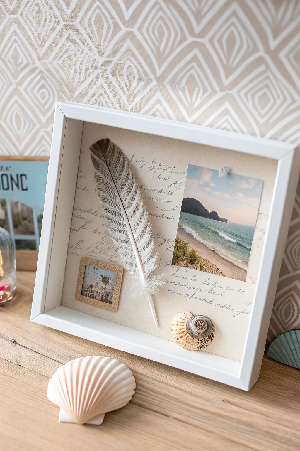 Capture your travel memories with a touch of minimalist elegance. 🌿✨ #TravelShadowBox #BohoScandiStyle