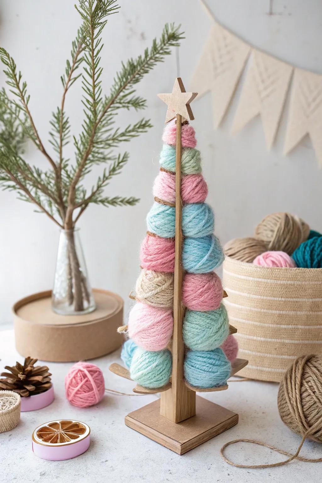 Discover the art of simplicity and creativity with yarn wrapped trees – where texture meets imagination.