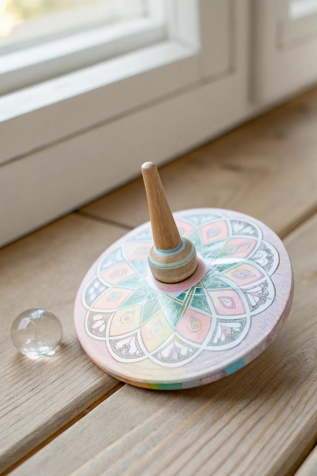 Spin into creativity with this charming upcycled CD top – a perfect blend of play and artistry!