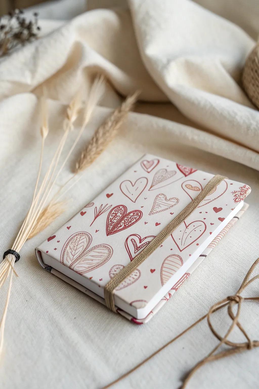 Capture the essence of heartfelt simplicity with this charming Valentine's mini notebook, perfect for sparking creativity and inspiration.
