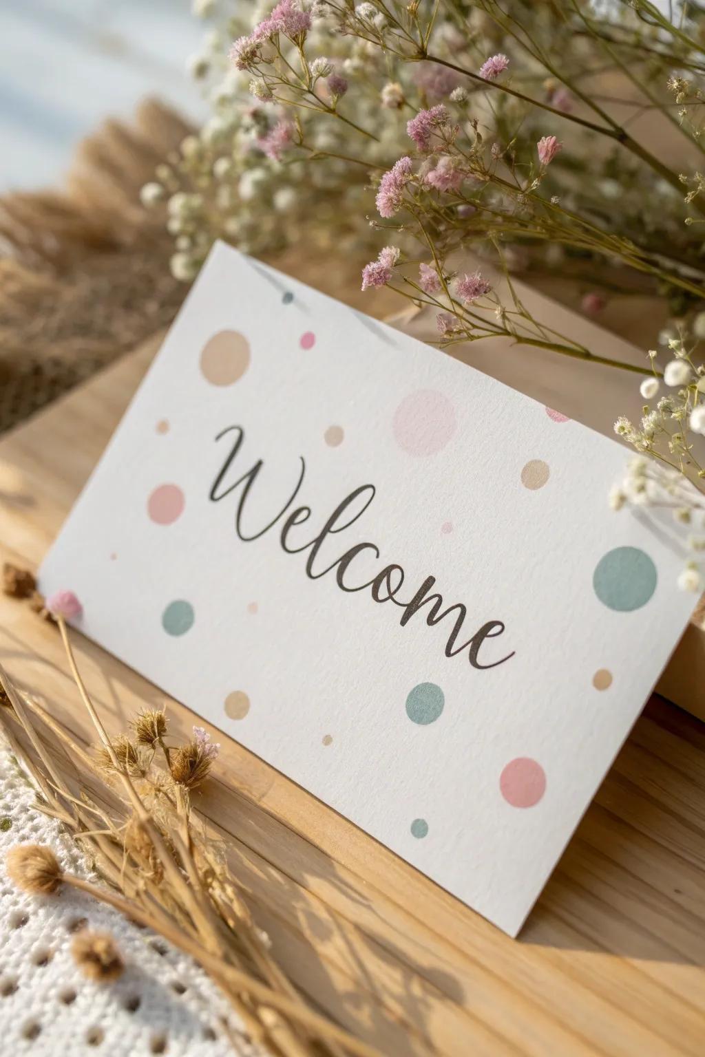 Embrace joy with a touch of whimsy: the perfect polka dot welcome.