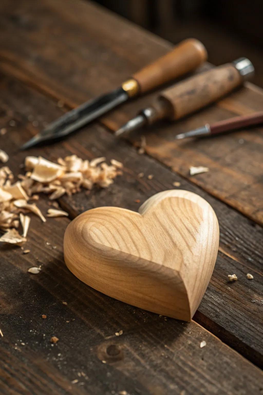 Crafted with Love: A Timeless Wooden Heart