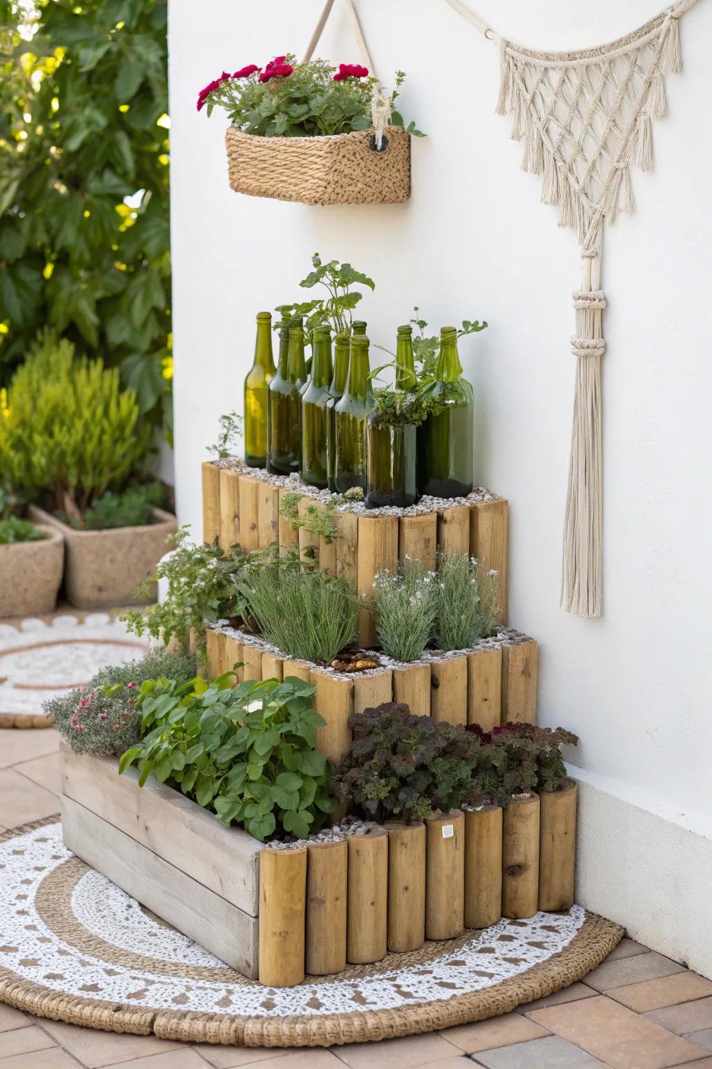 Transform your garden with this stunning wine bottle planter—where Scandinavian simplicity meets Boho charm.