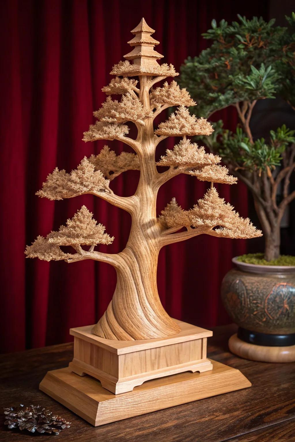 Elevate your holiday décor with this stunning 3D wooden tree masterpiece, a testament to exquisite craftsmanship.