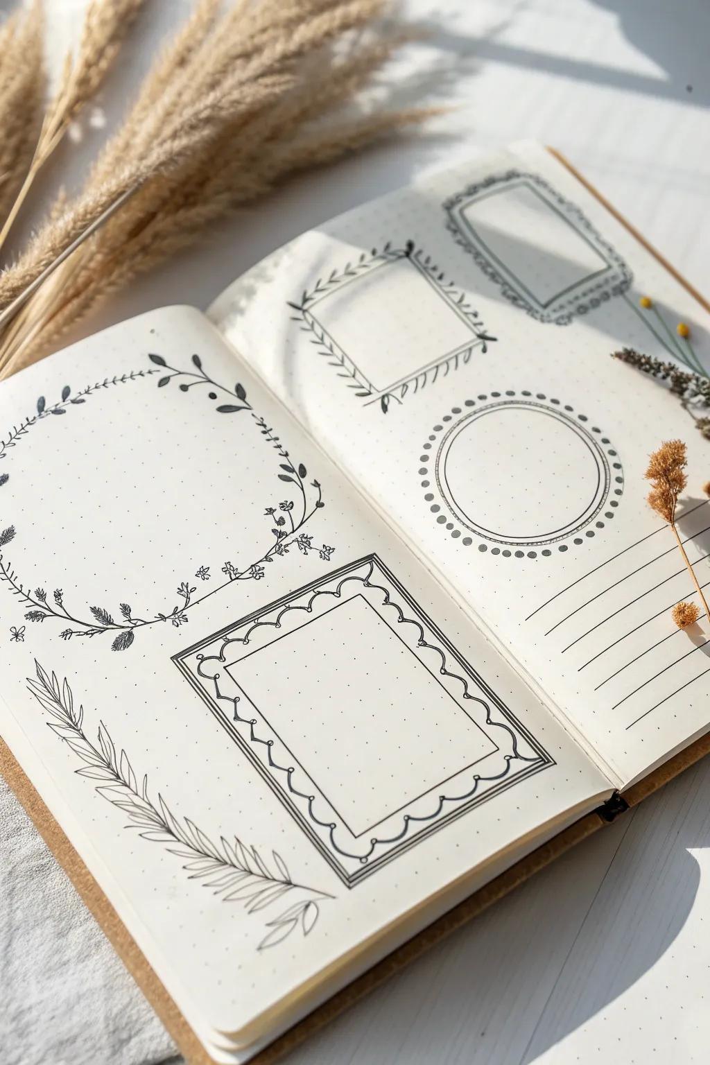 Frame your thoughts with whimsical doodles and let creativity shine through simplicity.