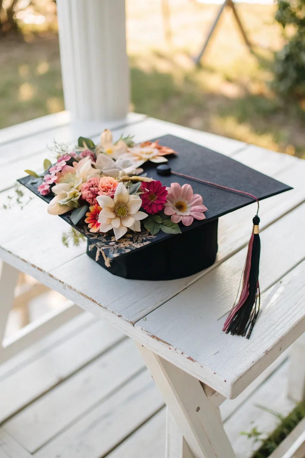 Celebrate your achievement sustainably with a beautifully crafted eco-friendly graduation cap.