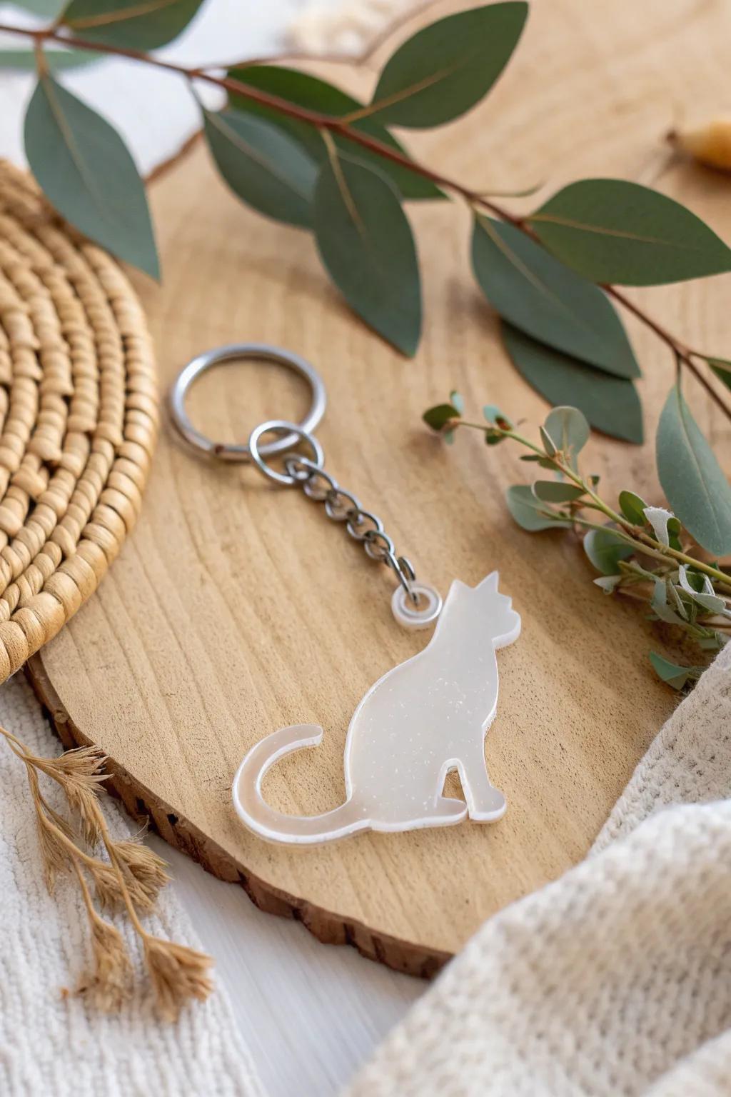 Celebrate your love for animals with this charming cat silhouette keychain—simple, stylish, and perfect for animal lovers!