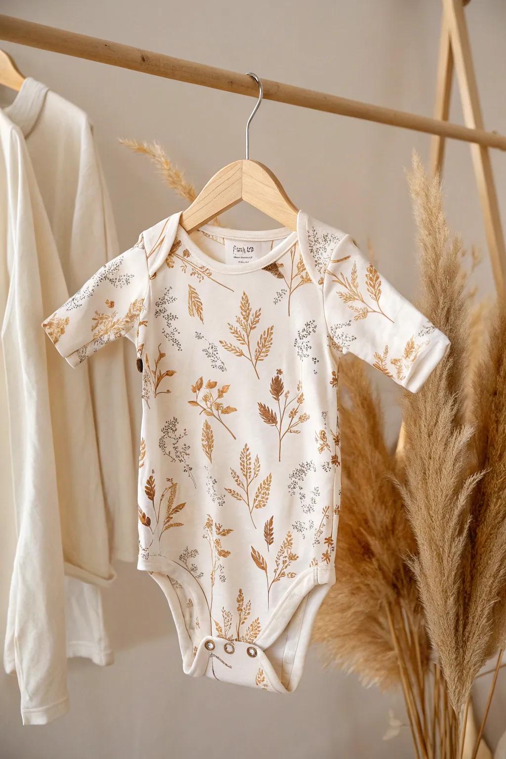Embrace the Season: A beautifully crafted onesie that celebrates your baby's special arrival month with nature-inspired elegance.
