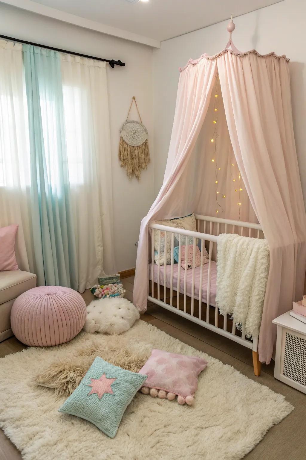 Soft textiles add comfort and warmth to the nursery.
