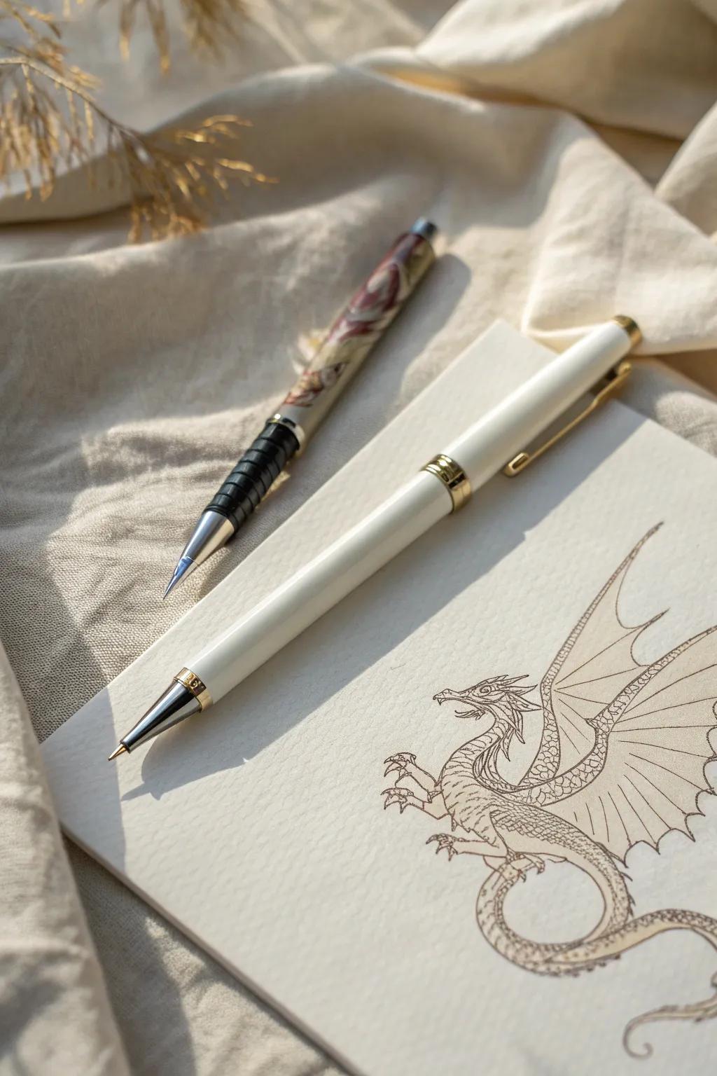 Unleash your creativity with every stroke: Explore the art of drawing dragons with a simple ballpoint pen.