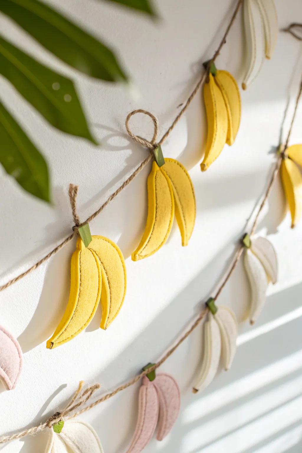 Add a touch of whimsy to your decor with this charming banana garland, perfect for any festive occasion!