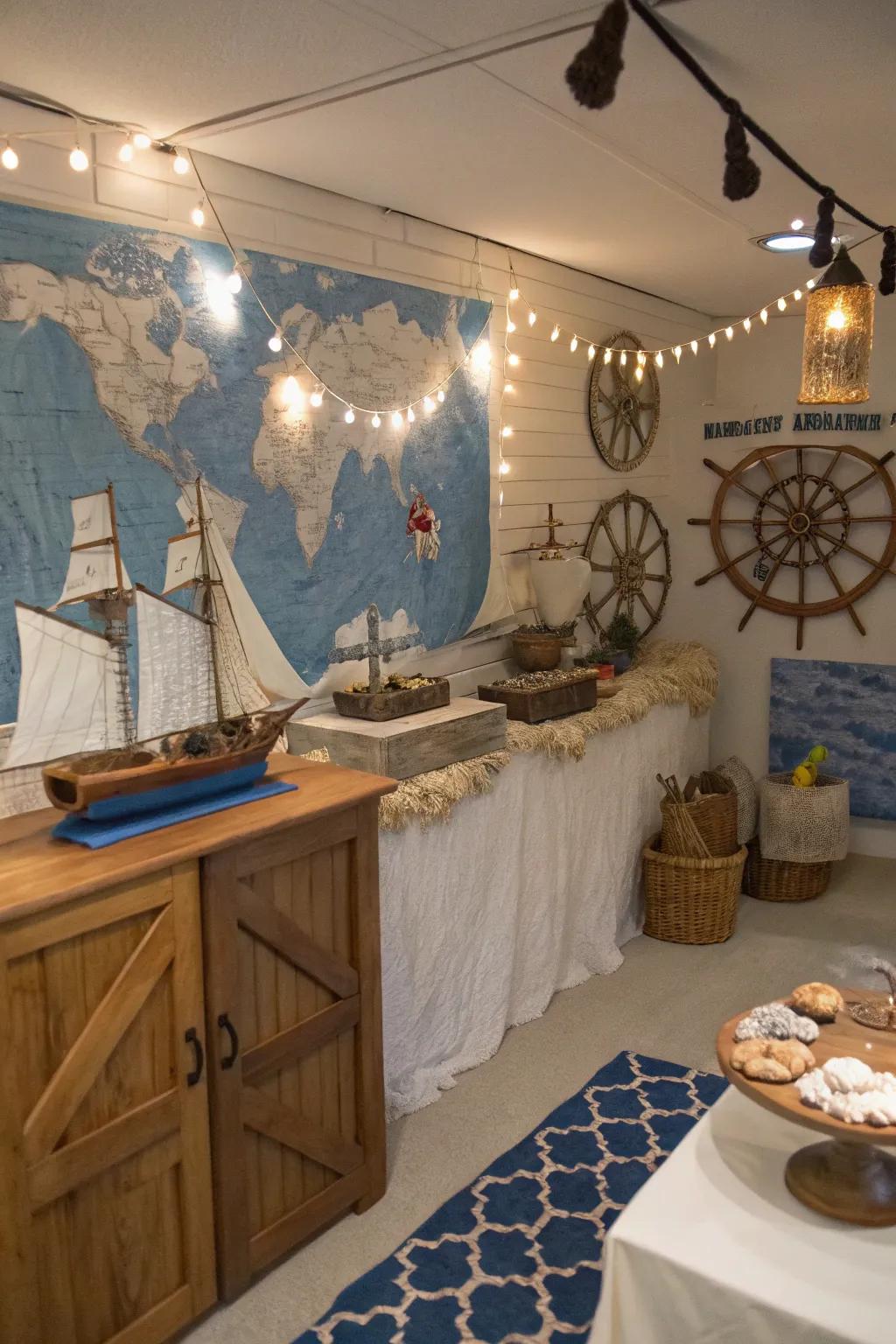 A themed basement island adds character and fun to your space.