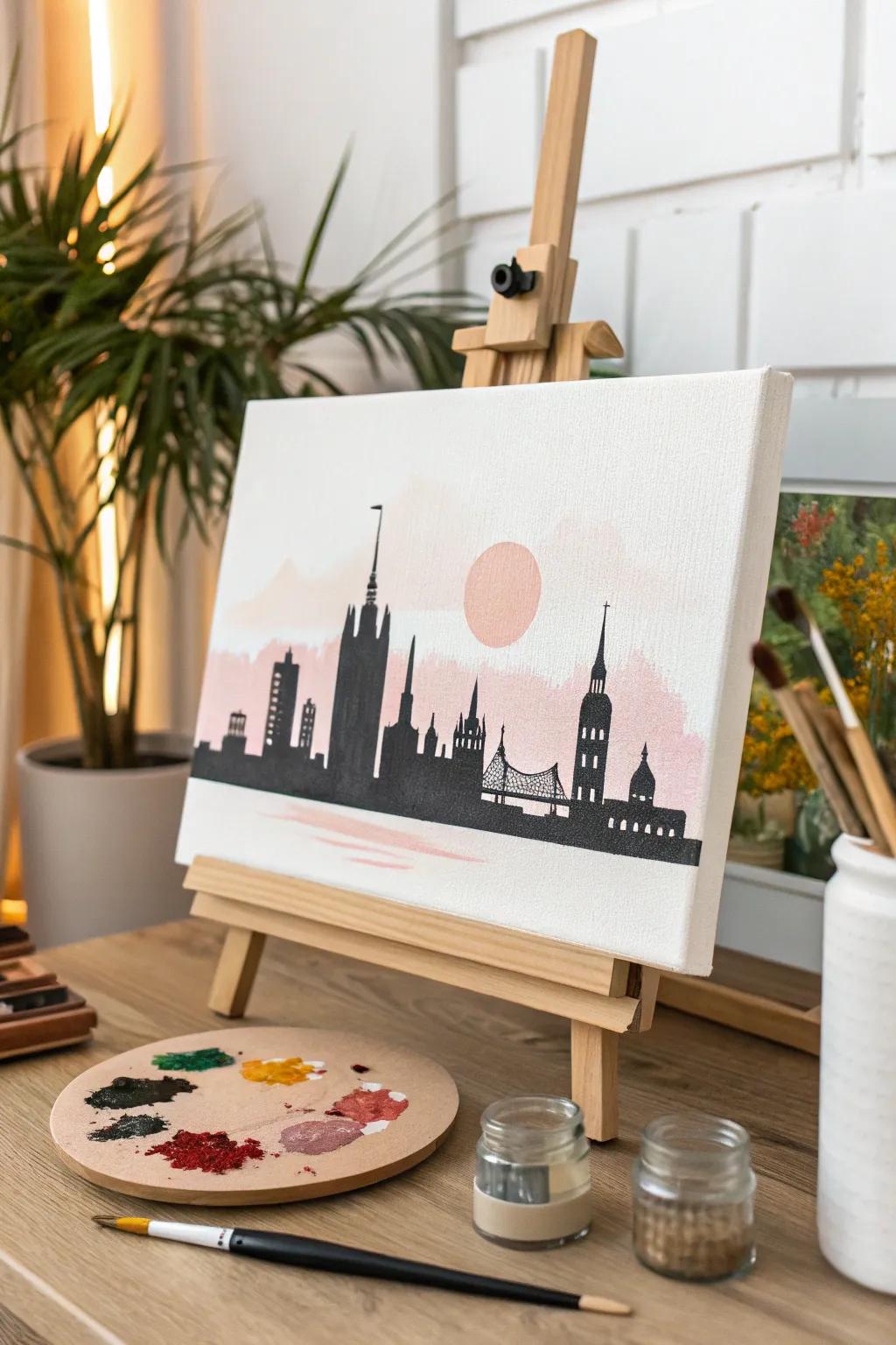 Bring the city's charm into your home with a skyline silhouette masterpiece that blends Scandinavian minimalism with a Boho touch.