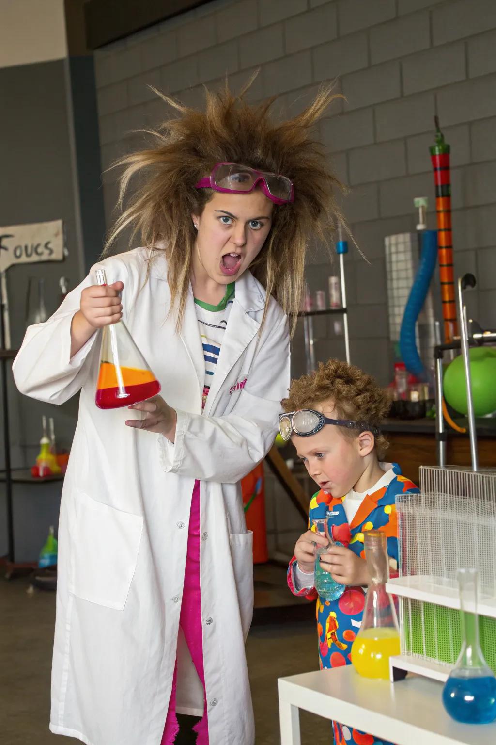 A quirky and fun pairing of mad scientist and experiment.