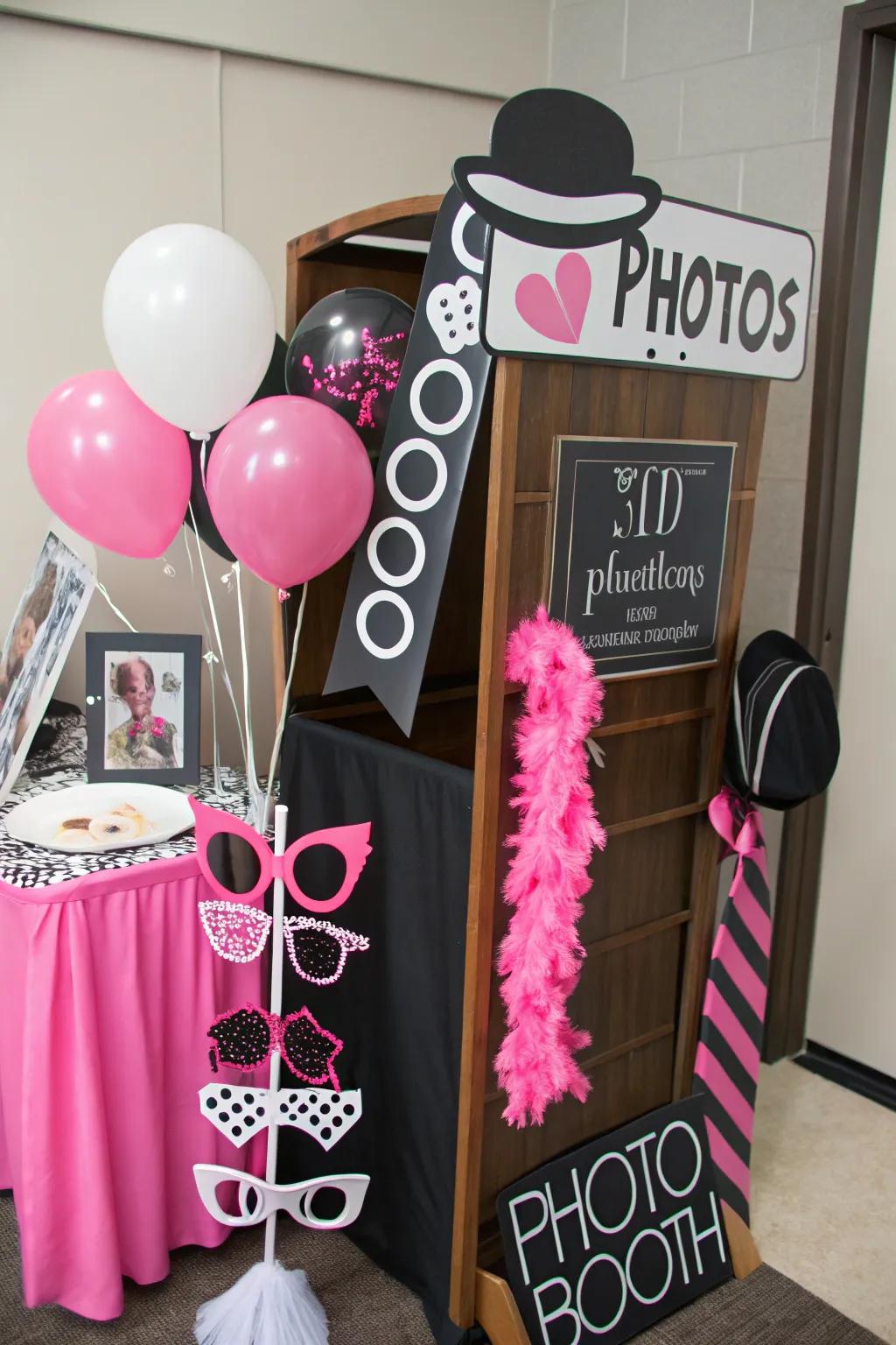 A fun photo booth that adds excitement and memories.