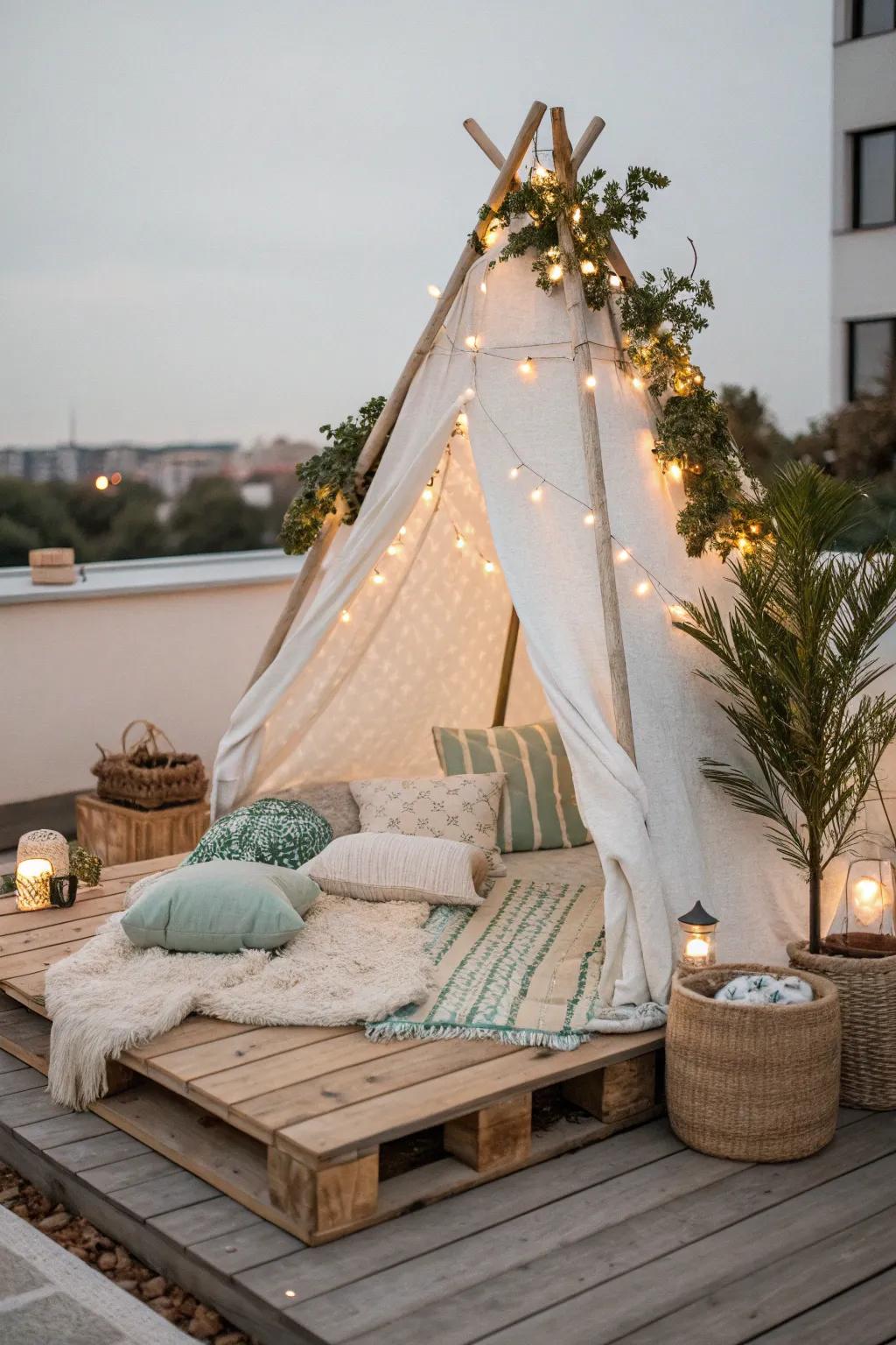 Elevate your cozy retreat with treehouse vibes—discover the magic of blanket forts on new heights.