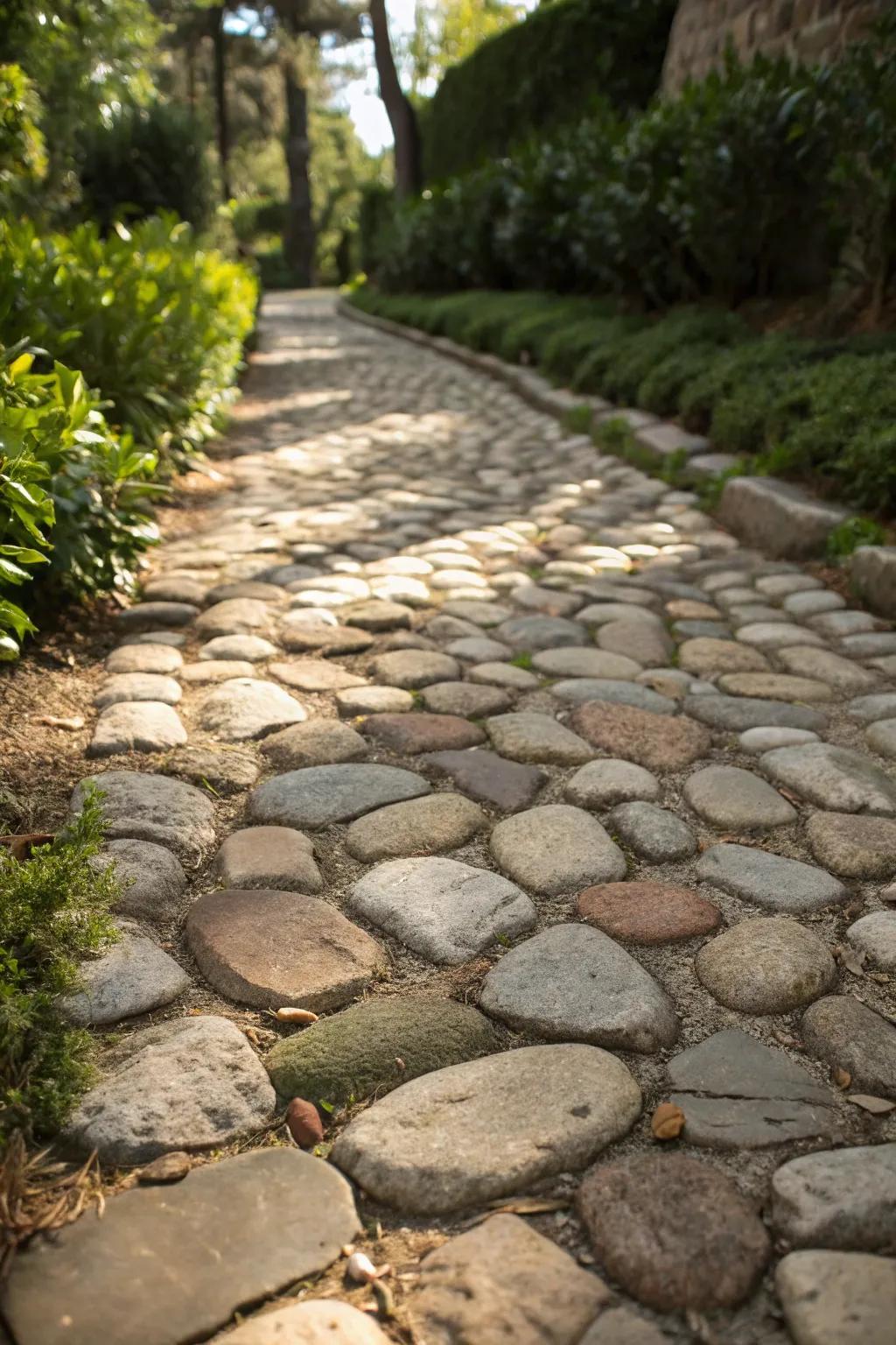 Transform your driveway with the timeless charm of cobblestone paths.