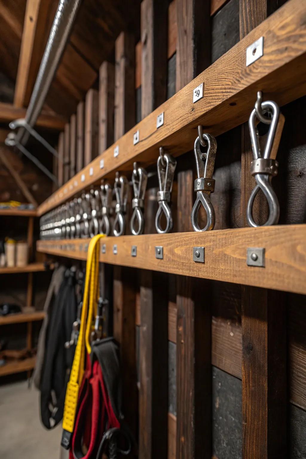 Transform your shed with the versatile elegance of a French cleat system.