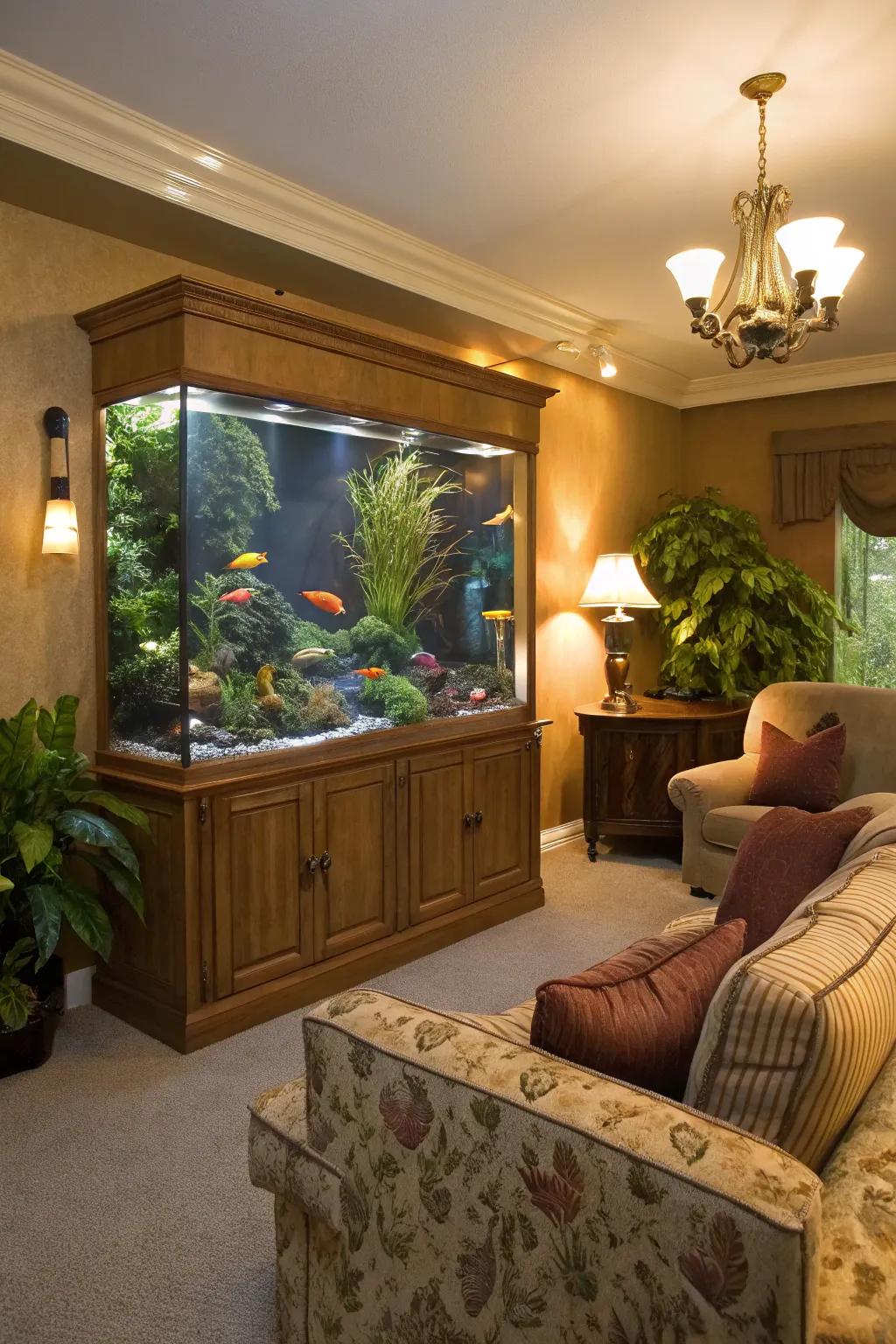 Revitalize your space with a custom alcove aquarium.