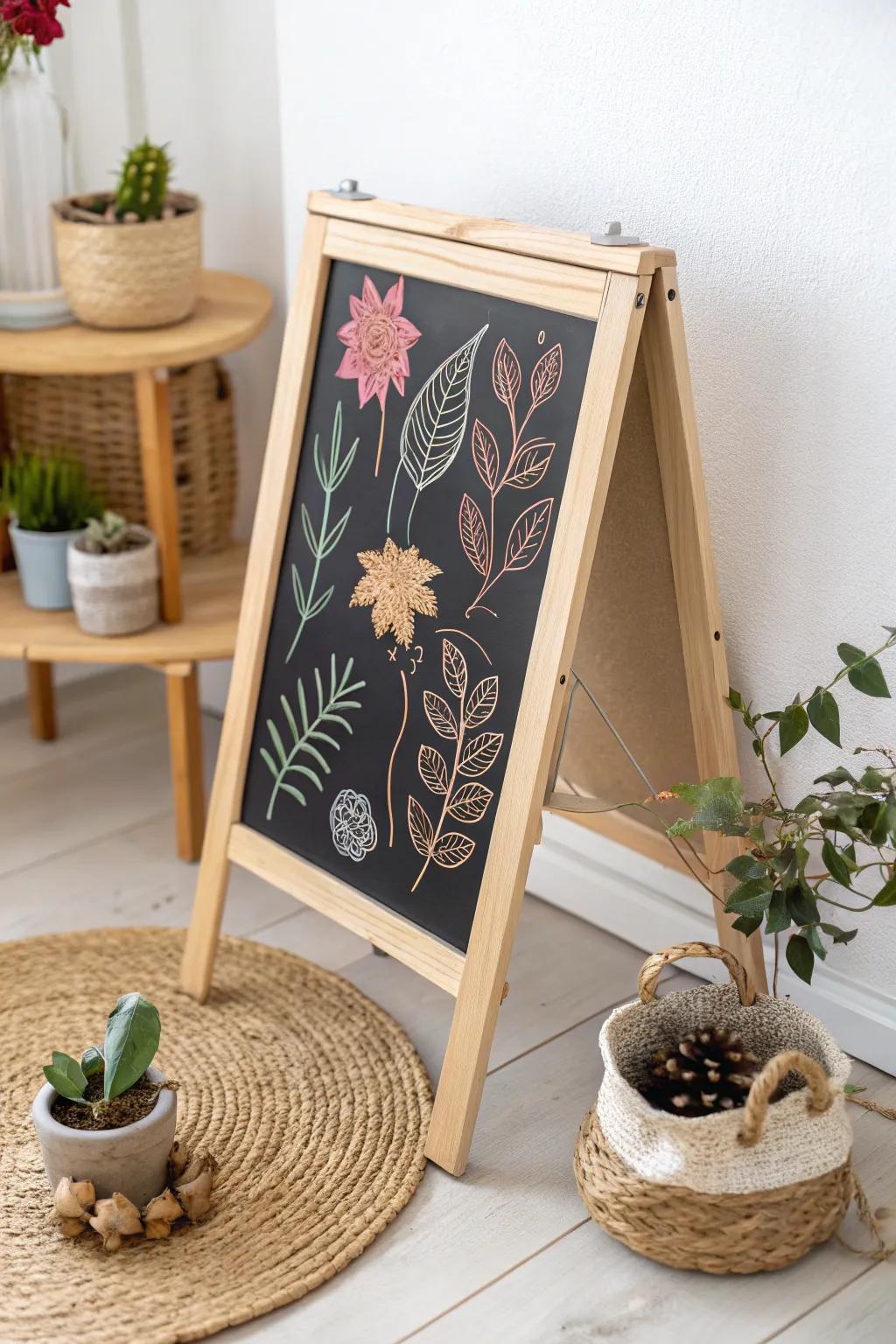 Celebrate the beauty of the seasons with elegant chalk art that brings nature indoors.