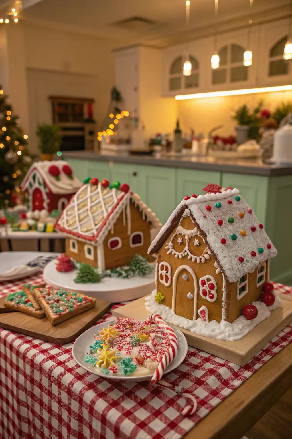 Get creative with a gingerbread house competition.