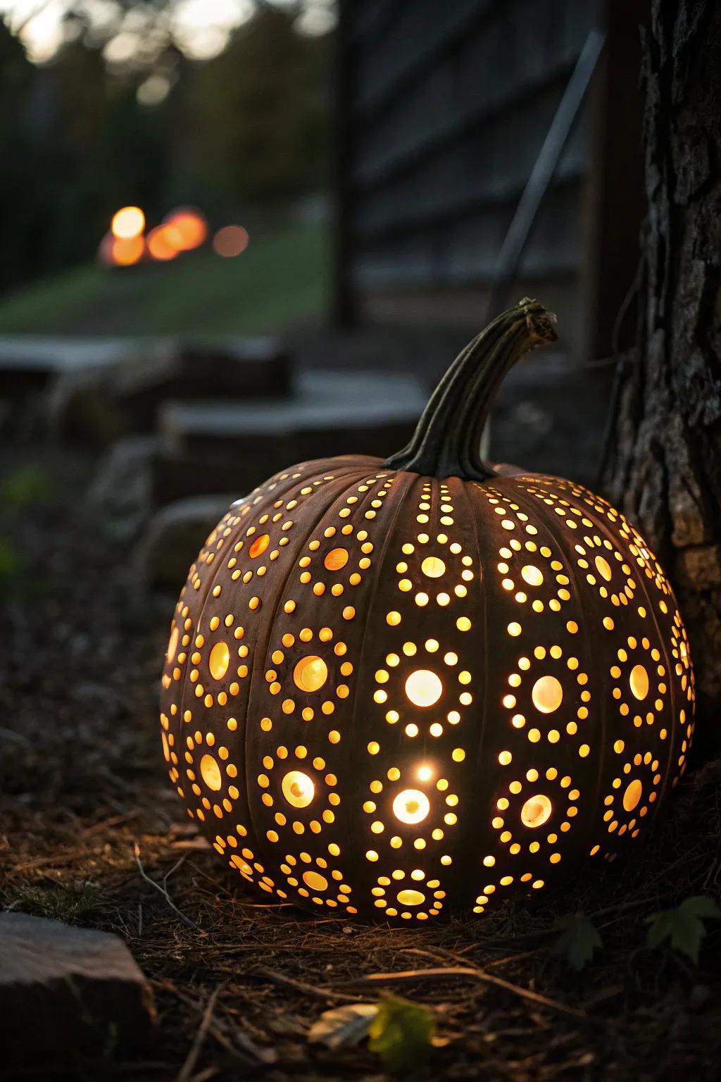 Elegant Patterned Dot Pumpkin