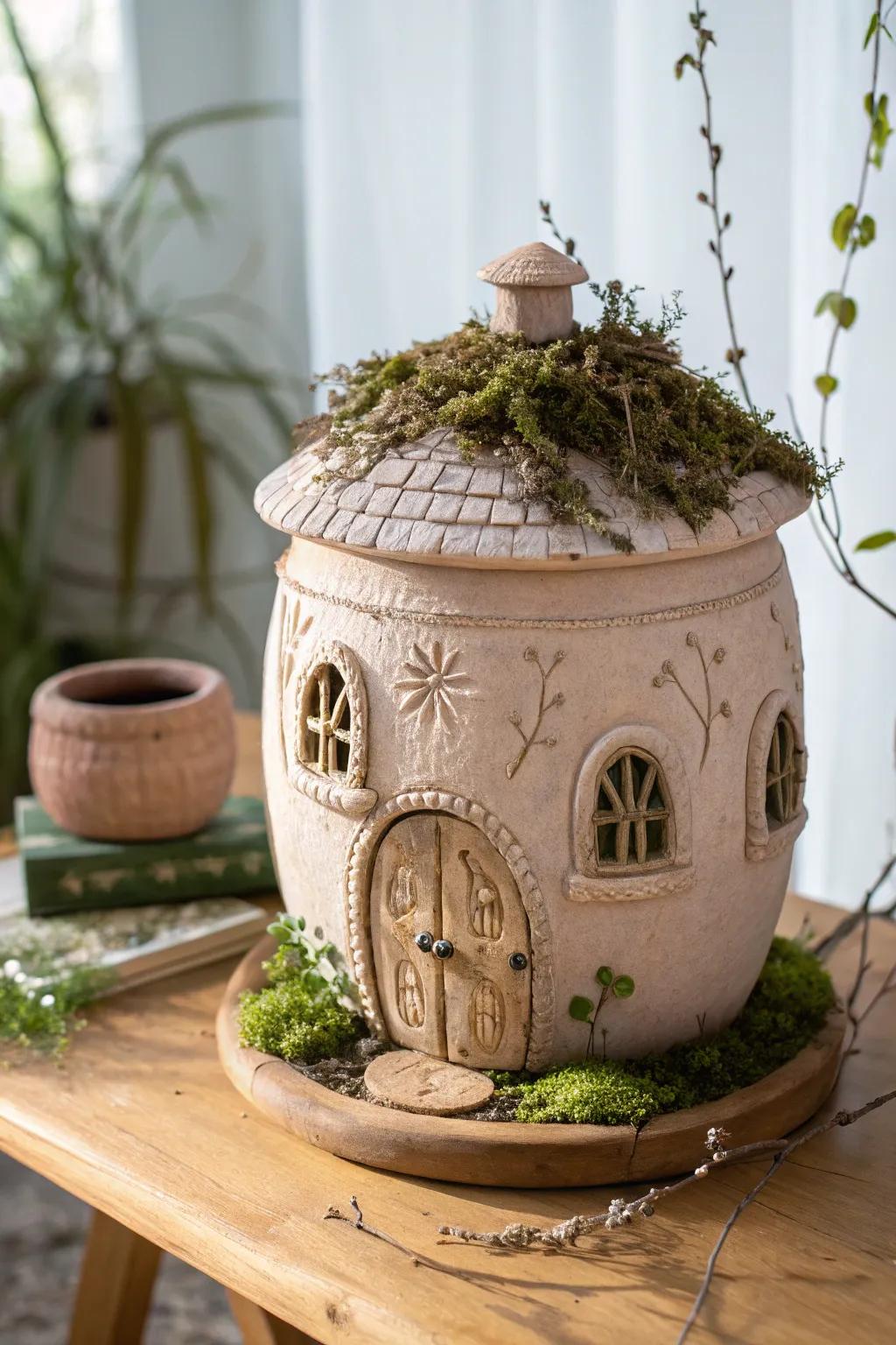 Enchant your space with a whimsical fairy garden vessel, where simplicity meets magic.