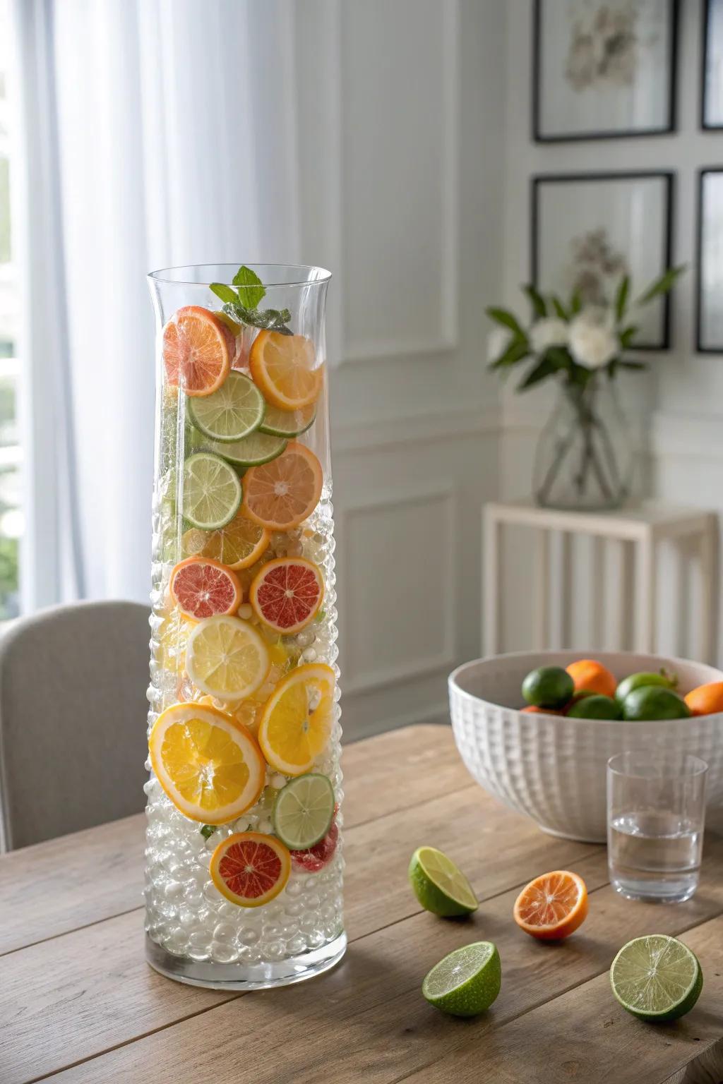 Elevate your decor with a splash of color and nature's artistry: Citrus elegance in Orbeez.